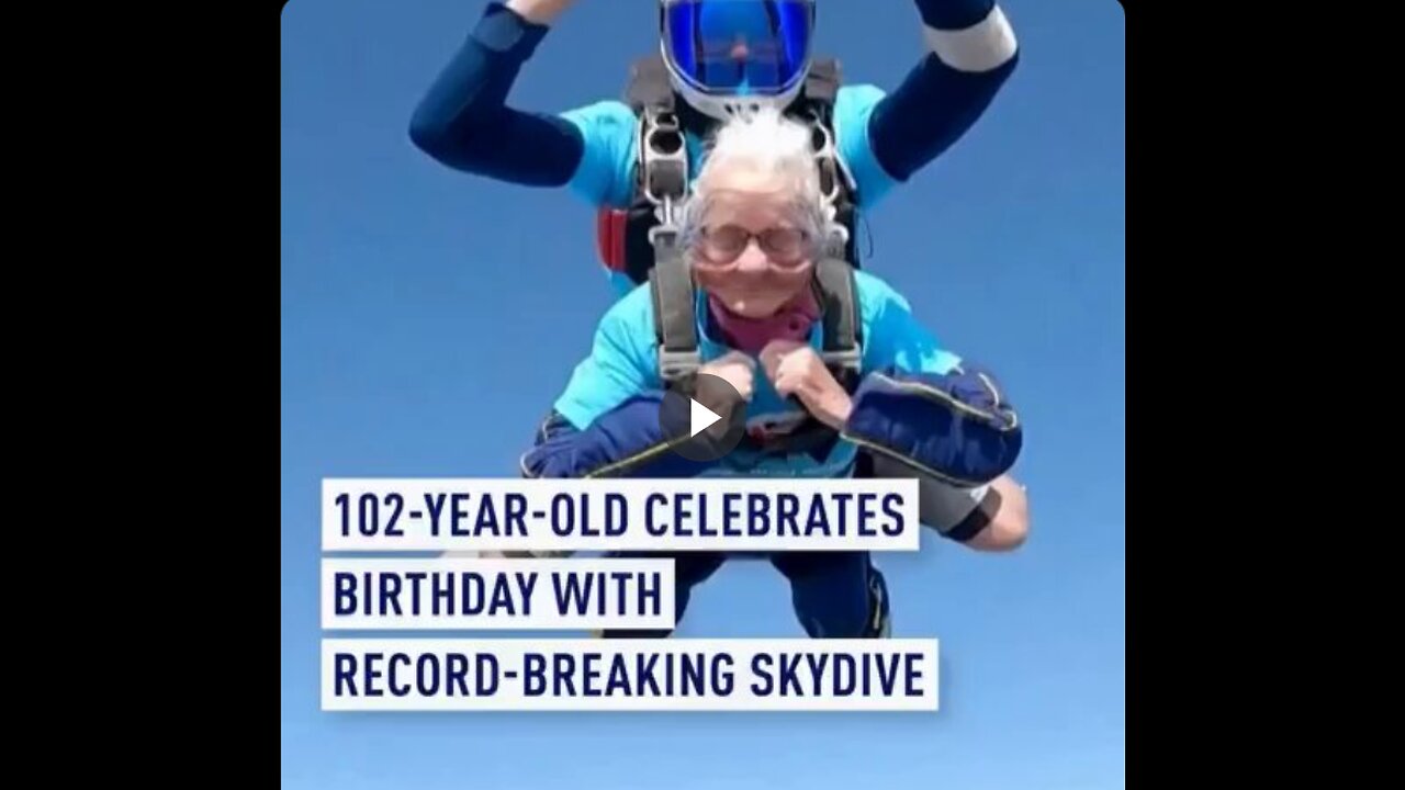 WWII BRITISH VETERAN GOES SKYDIVING AT 102