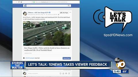 Let's Talk: 10News Viewer Feedback