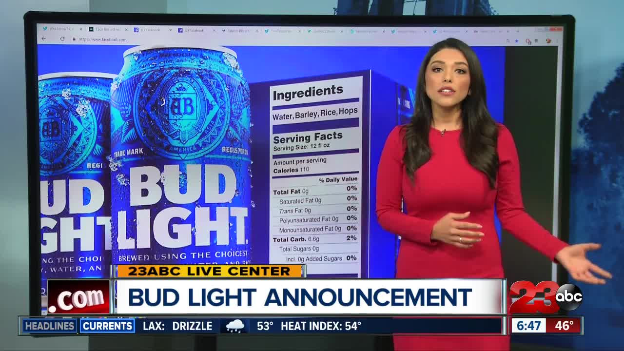 Bud Light will show nutrition info on packaging