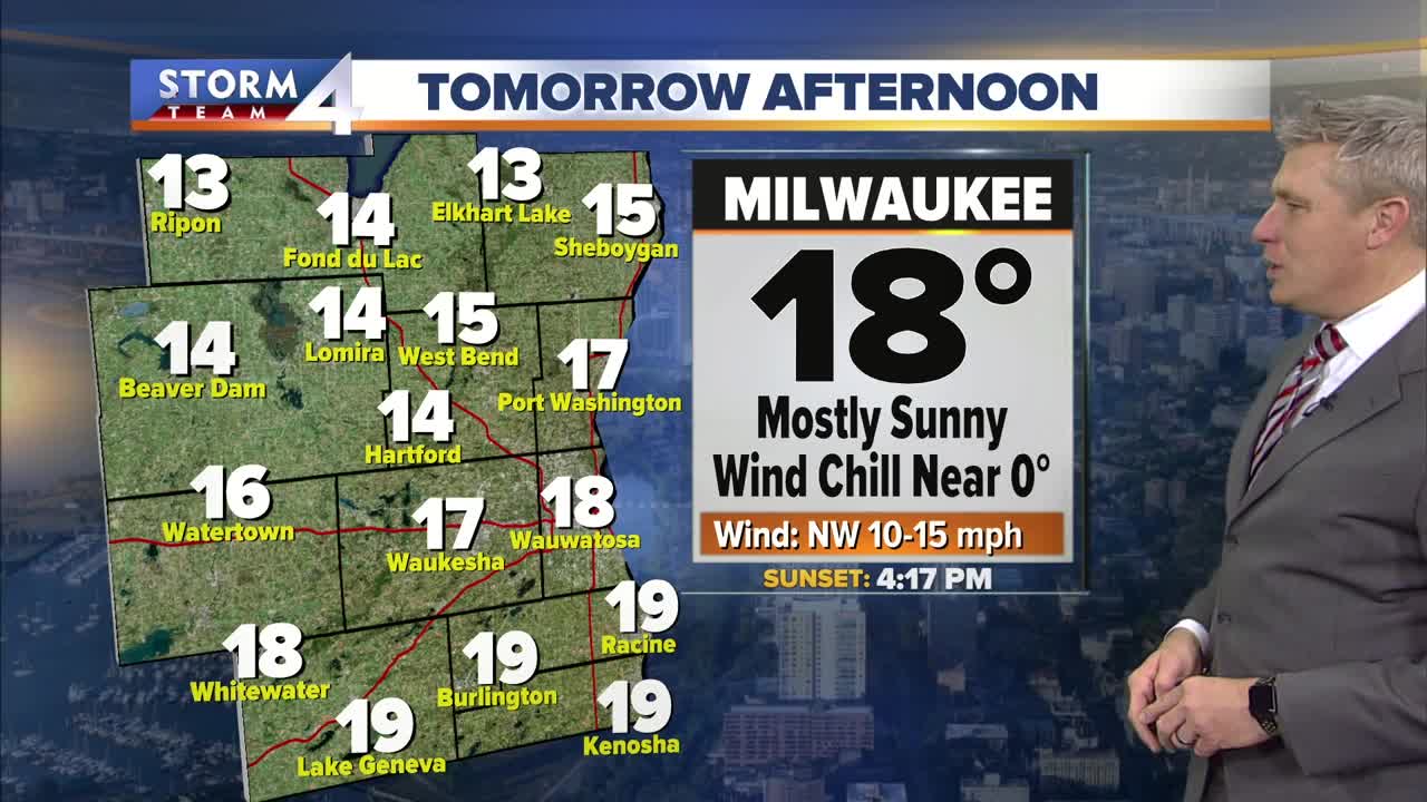Breezy and cold Wednesday, high of 18