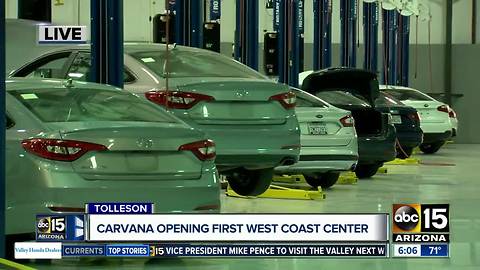 Carvana opening first West Coast center