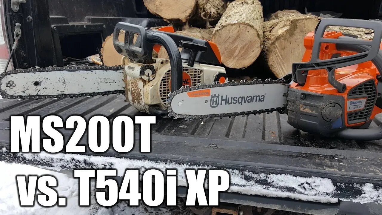 Husqvarna T540i XP vs. Stihl MS200T - Direct Comparison Cutting