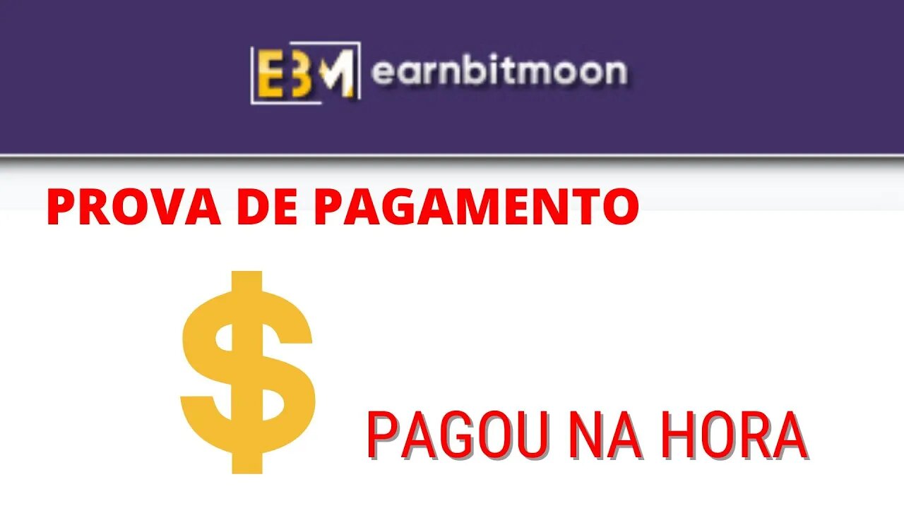 Prova de pagamento da plataforma earnbitmoon