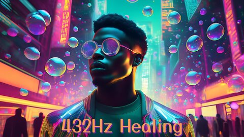 Feeling Tense? Relax in a Neon Bubble City with 432Hz