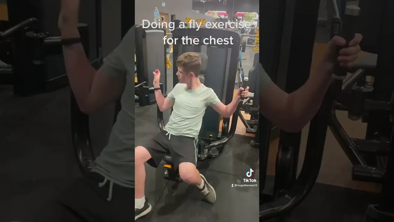 Doing a fly exercise for the chest #gym
