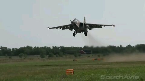 In this video by SouthAvia, Russian Aerospace Force Sukhoi Su-25s test landing on semi-prepared dirt
