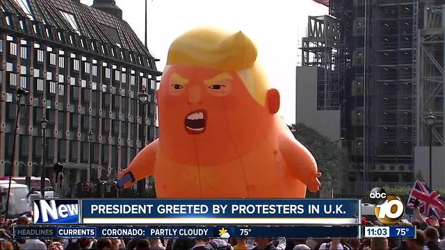 President met with protests in UK