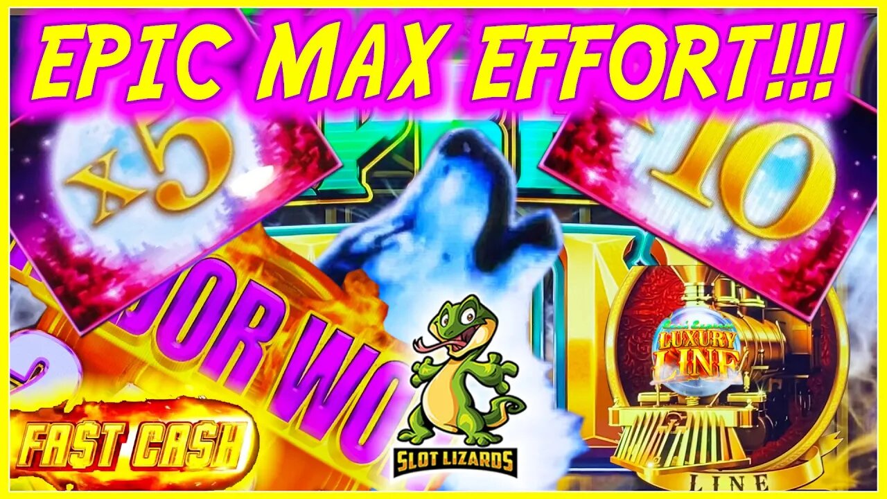 UNREAL QUAD MAJOR 10X BY 5X BONUS WIN COMEBACK! Luxury Line Timberwolf VS Fast Cash Timberwolf Slots