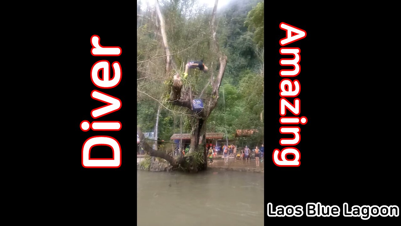 This is a bag tumbling shot in the Blue Lagoon, Laos.