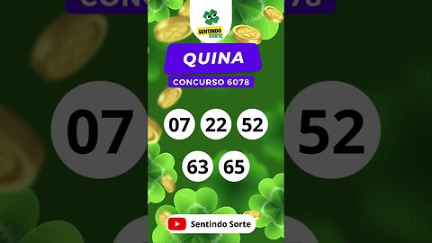 🍀 Resultado QUINA 6078 | Sentindo Sorte #shorts