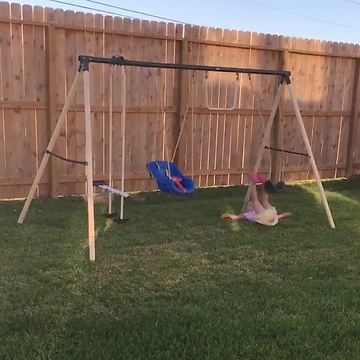 "Cute Girl Falls From Swing"