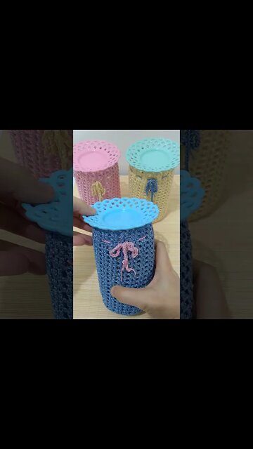 A Crochet Set Of 3 Jar's Cover #shorts