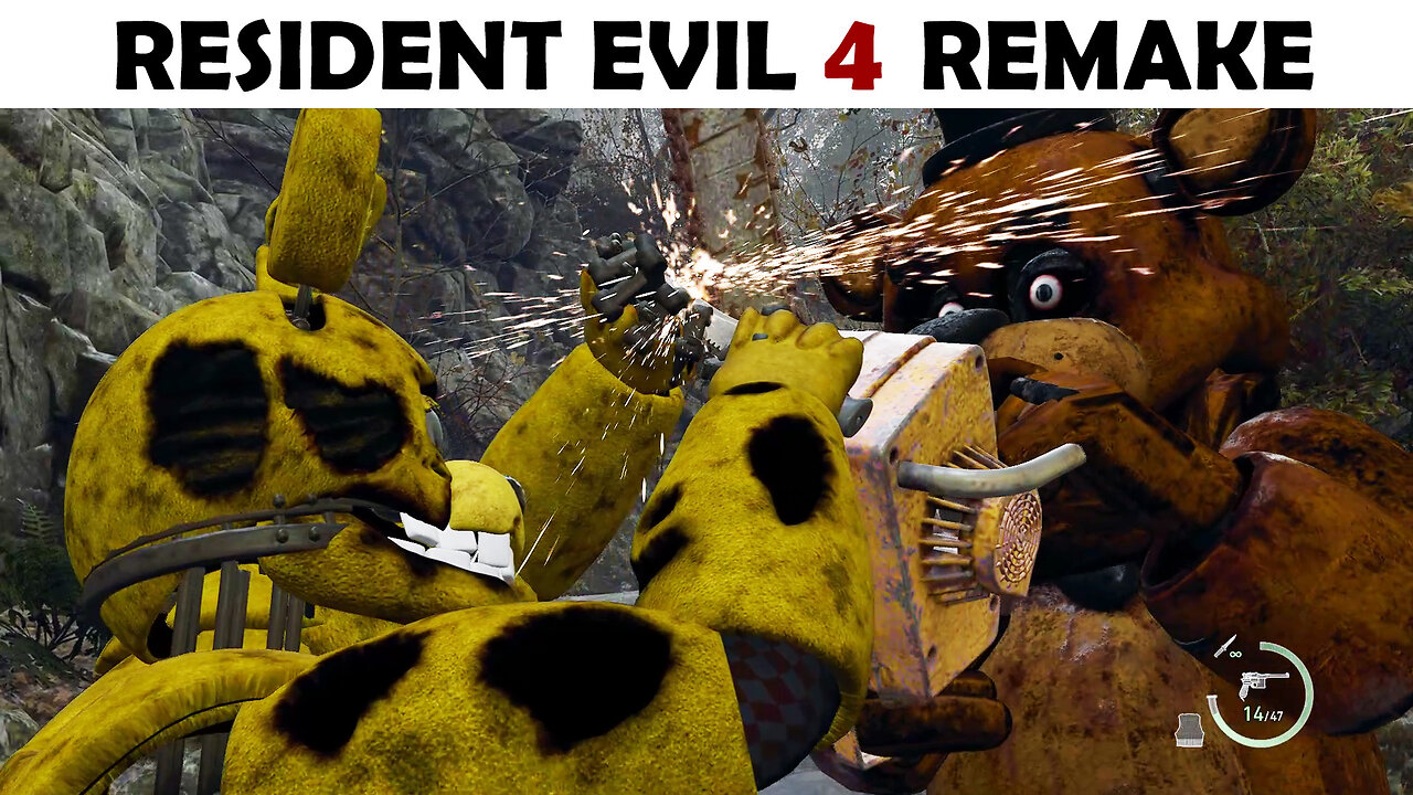 Springbonnie vs. Freddy in Resident Evil 4 mod