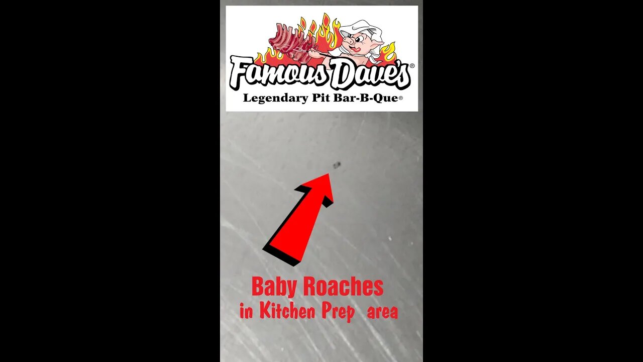 4 Roaches in my first 10 min working at Famous Dave's BBQ