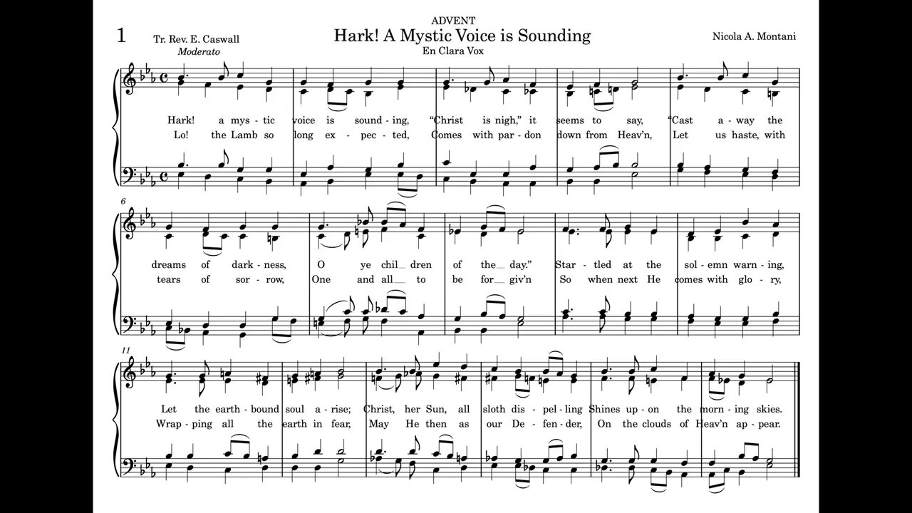 1. Hark! A Mystic Voice is Sounding (St. Gregory Hymnal)