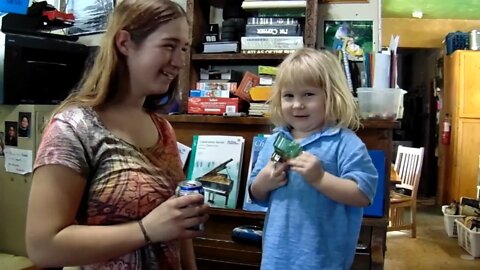 Daughter trying to say sparkling water long clip