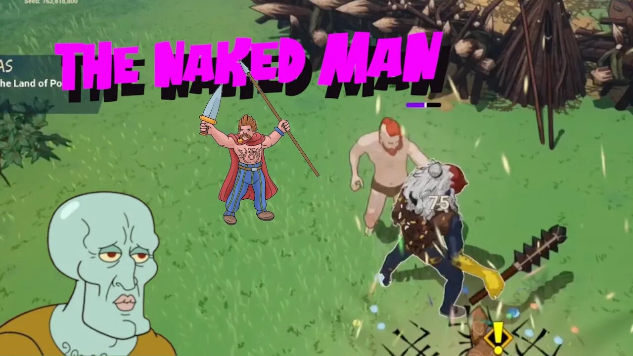 Naked man VS World - Tribes of Midgard (Linux Gameplay)