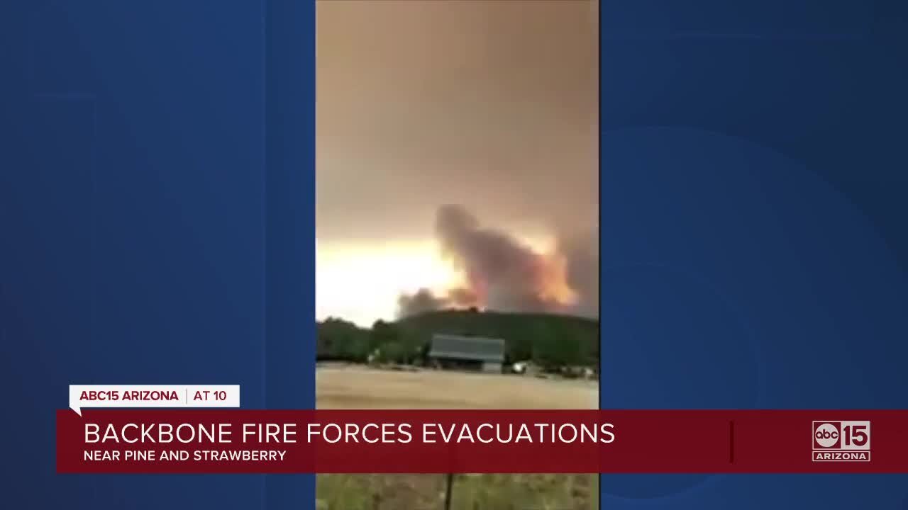 Backbone Fire forces evacuations near Pine and Strawberry