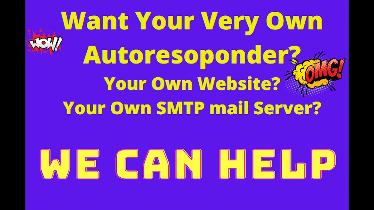 😎✅Want Your Very Own Email Marketing System and Autoresponder? Own Your Very Own Wordpress Website?