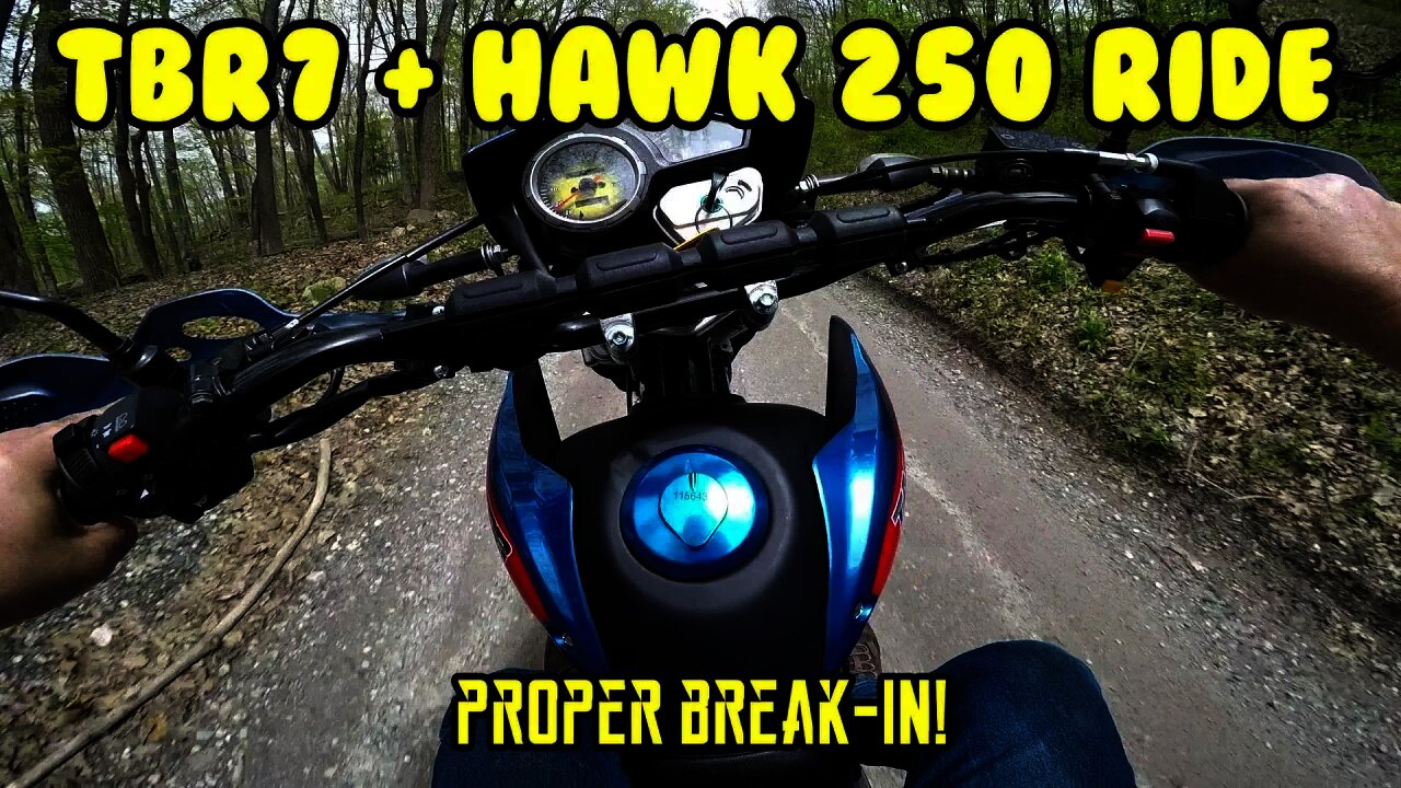 Break-in scenic ride on the TBR7 with Hawk 250. PLUS How to cold start and adjust idle screw