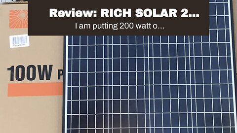 Review: RICH SOLAR 2 Pieces 100 Watt 12 Volt Polycrystalline Solar Panel Black Frame for RV Tra...