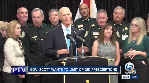 Governor Rick Scott stops at Palm Beach County Sheriff's Office to announce opioid proposal