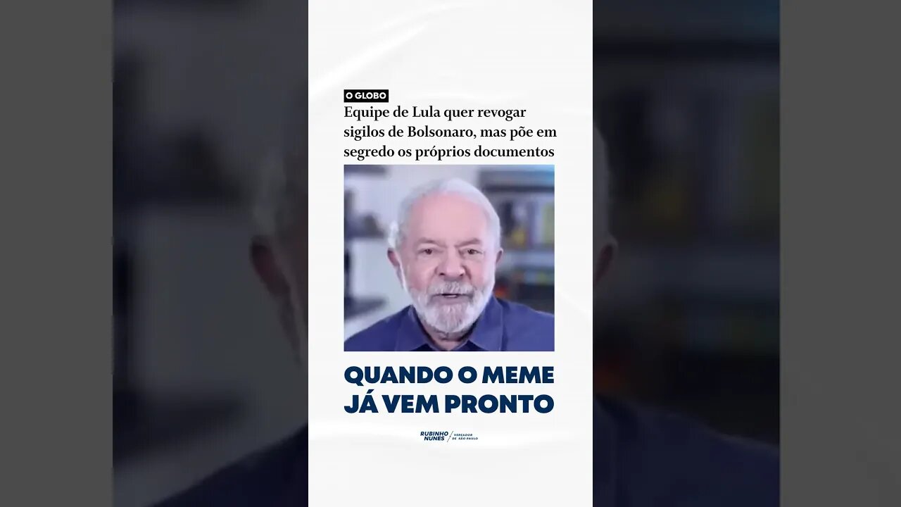 E essa hipocrisia do Lula? #shorts #lula #bolsonaro #esquerda #sigilo