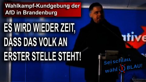 Wahlkampf-Kundgebung der AfD in Brandenburg Eberswalde