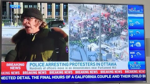 CTV Television Canada is doing the Condecending at No Mandate Freedom Protest in Ottawa