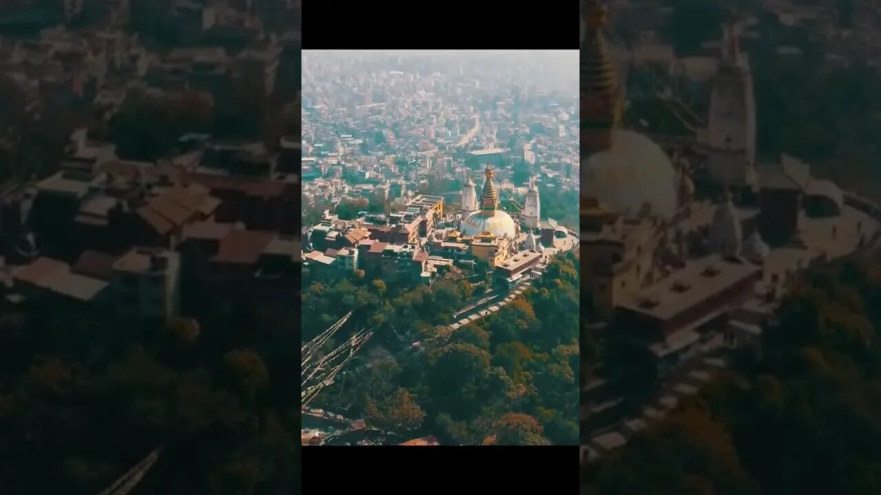 The BEST AERIAL VIEW | Swayambhunath Monkey Temple Kathmandu, Nepal | 4K