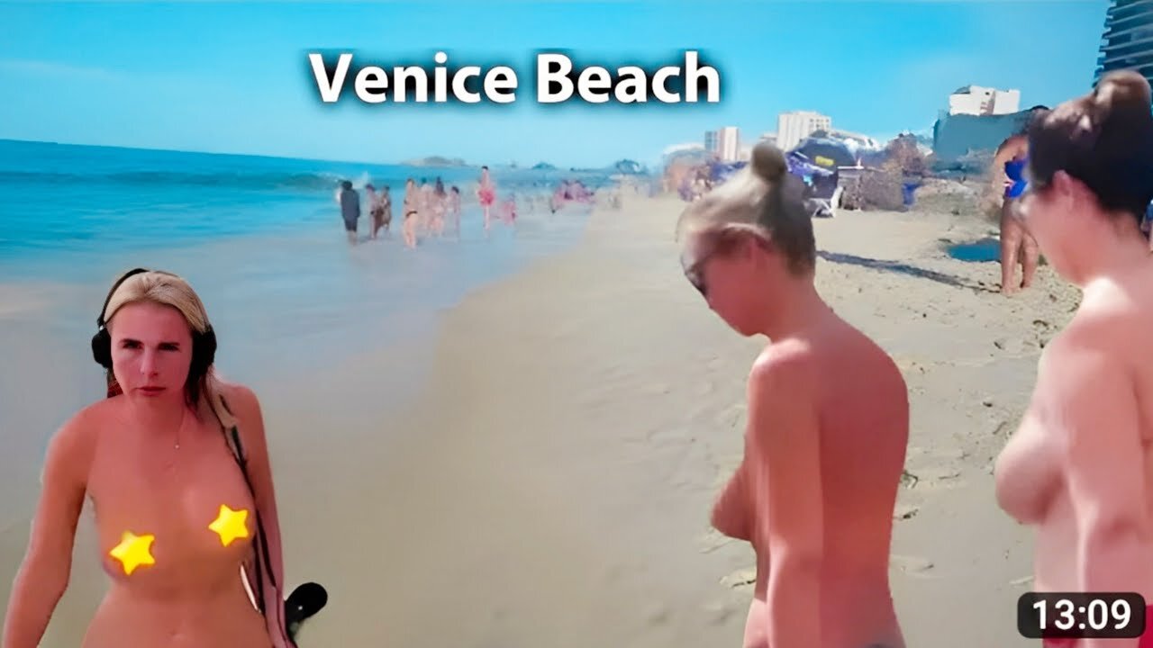 🇺🇲 Beach Walk, 🍑 Venice Beach [4K Ultra HD_60fps] Bikini Body, 2023- 4K