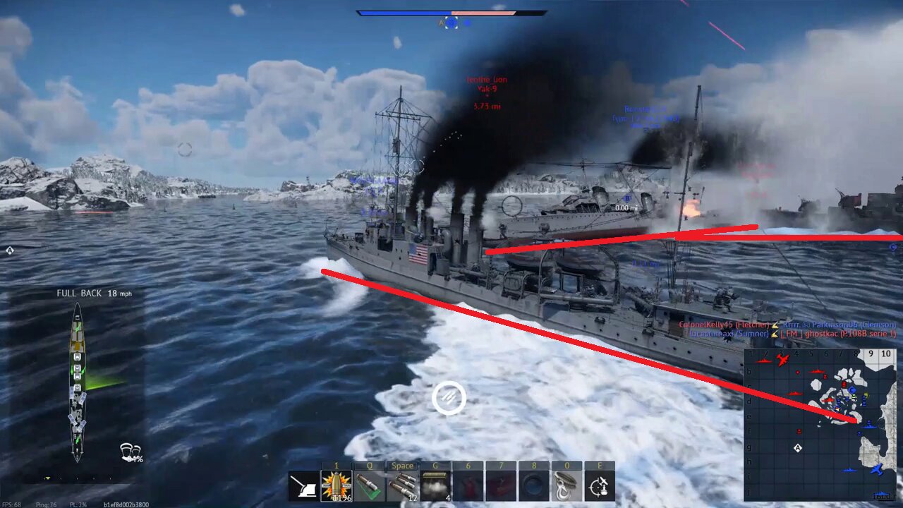 War Thunder - 3-Destroyer pile-up, one was totaled!