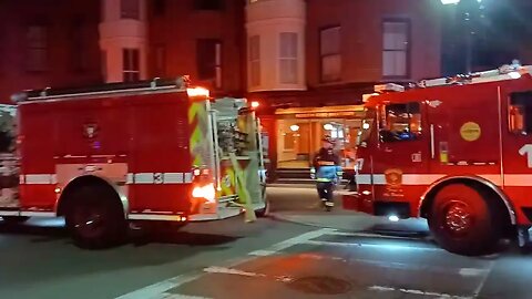 Boston Fire Department responding to a struck box in the South End