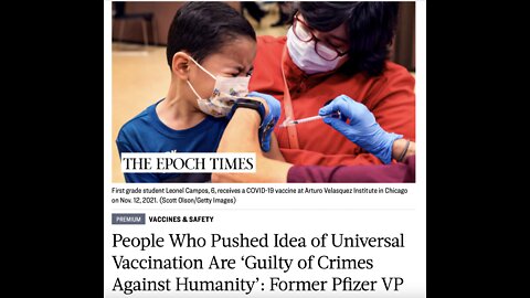 Former Pfizer VP Dr. Mike Yeadon: People Who Pushed Universal Vax, Guilty of Crimes Against Humanity