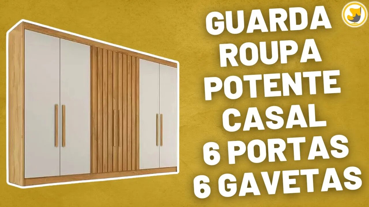 Guarda Roupa Potente Casal 6 Portas 6 Gavetas Europa