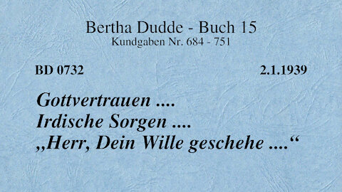 BD 0732 - GOTTVERTRAUEN .... IRDISCHE SORGEN .... "HERR, DEIN WILLE GESCHEHE ...."