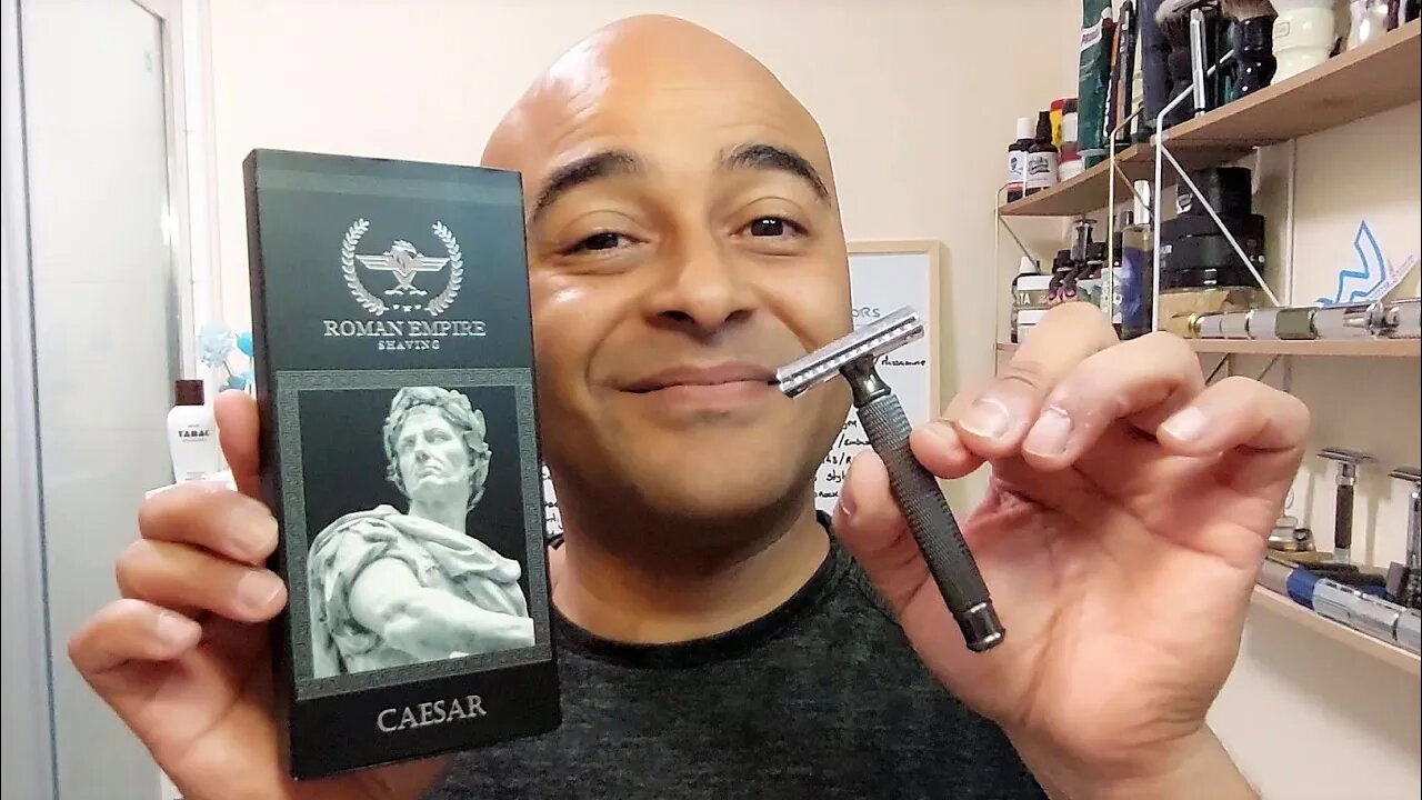 ASMR Roman Empire Caesar razor first try, Tabac set shave.