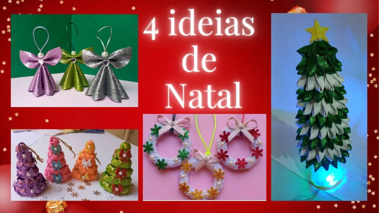 4 IDEIAS FÁCEIS PARA O SEU NATAL! ANJO! MINI GUIRLANDA! MINI ÁRVORE! DIY!