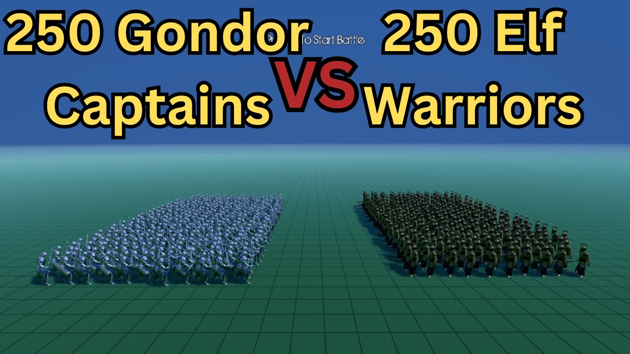 250 Gondor Captains Versus 250 Elf Warriors || Ultimate Epic Battle Simulator