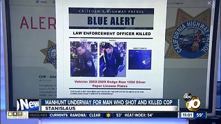 Manhunt underway for man who shot officer