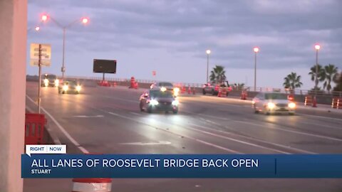 All lanes on Roosevelt Bridge reopen ahead of schedule in Stuart