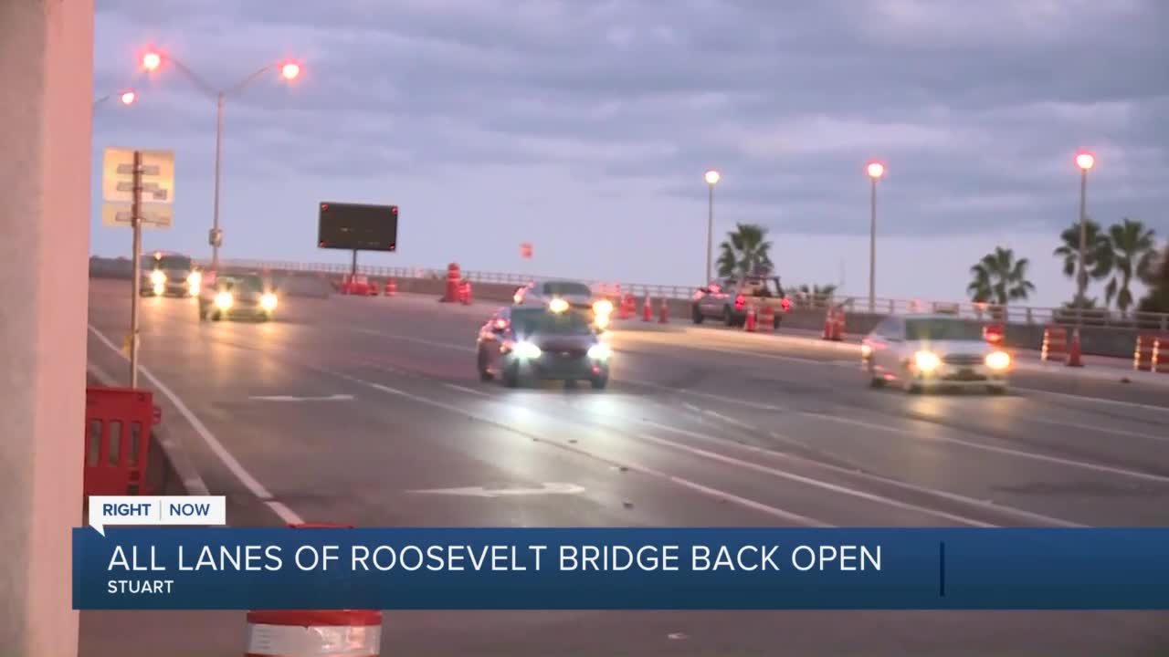 All lanes on Roosevelt Bridge reopen ahead of schedule in Stuart