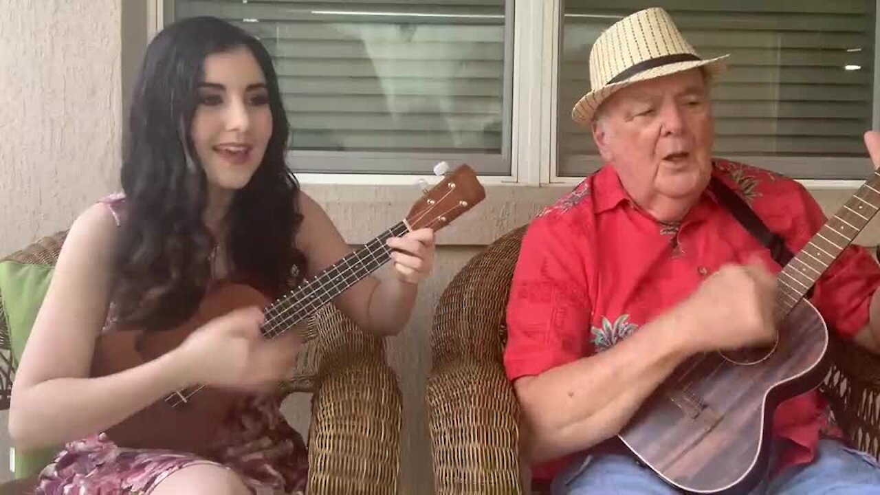 Grandfather & granddaughter perform beautiful ukulele cover