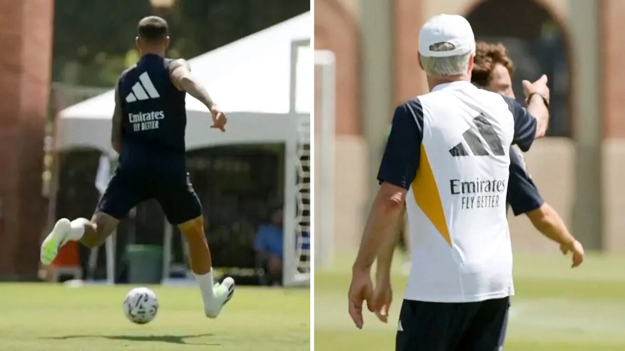 Real Madrid train in Los Angeles as they prepare to face Manchester United in Houston, Texas