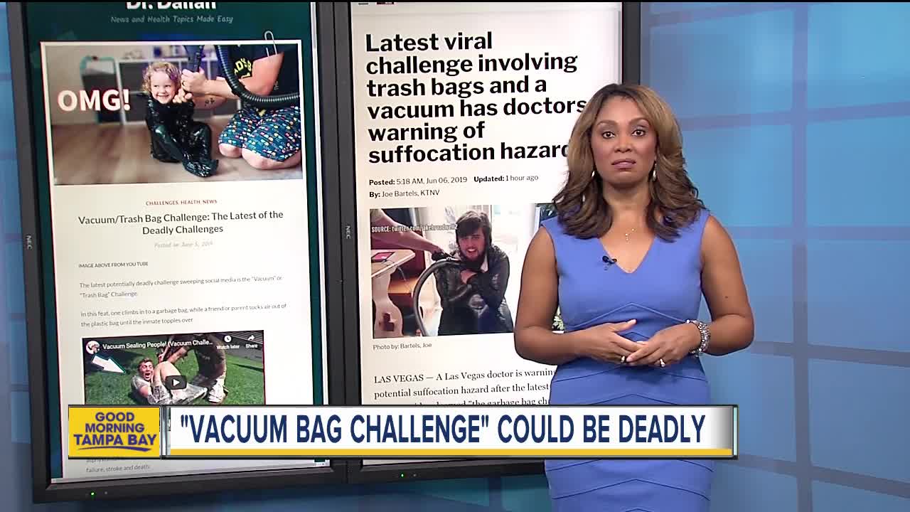 Viral challenge involving trash bags, vacuum has doctor worried