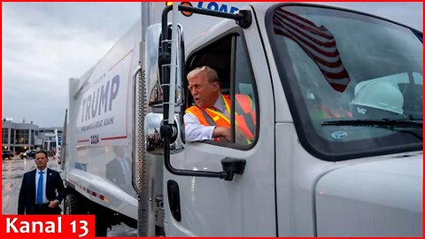 Donald Trump boards garbage truck to draw attention to Biden remark