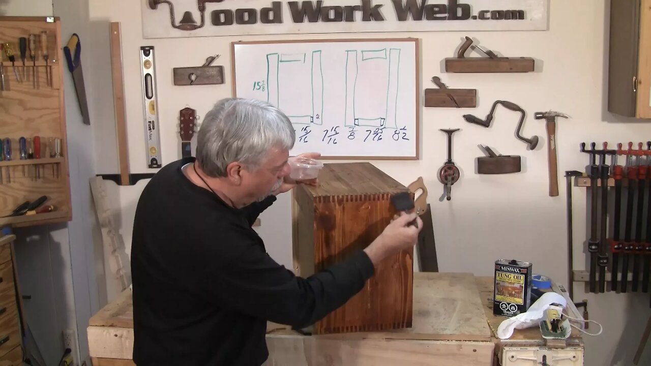 Adding a Finish to the Library Cabinet - A Woodworkweb.com woodworking Video