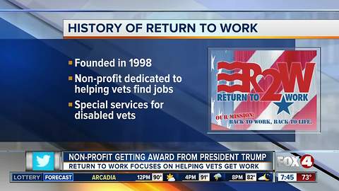 Project to help veterans return to work gets recognition from President Trump