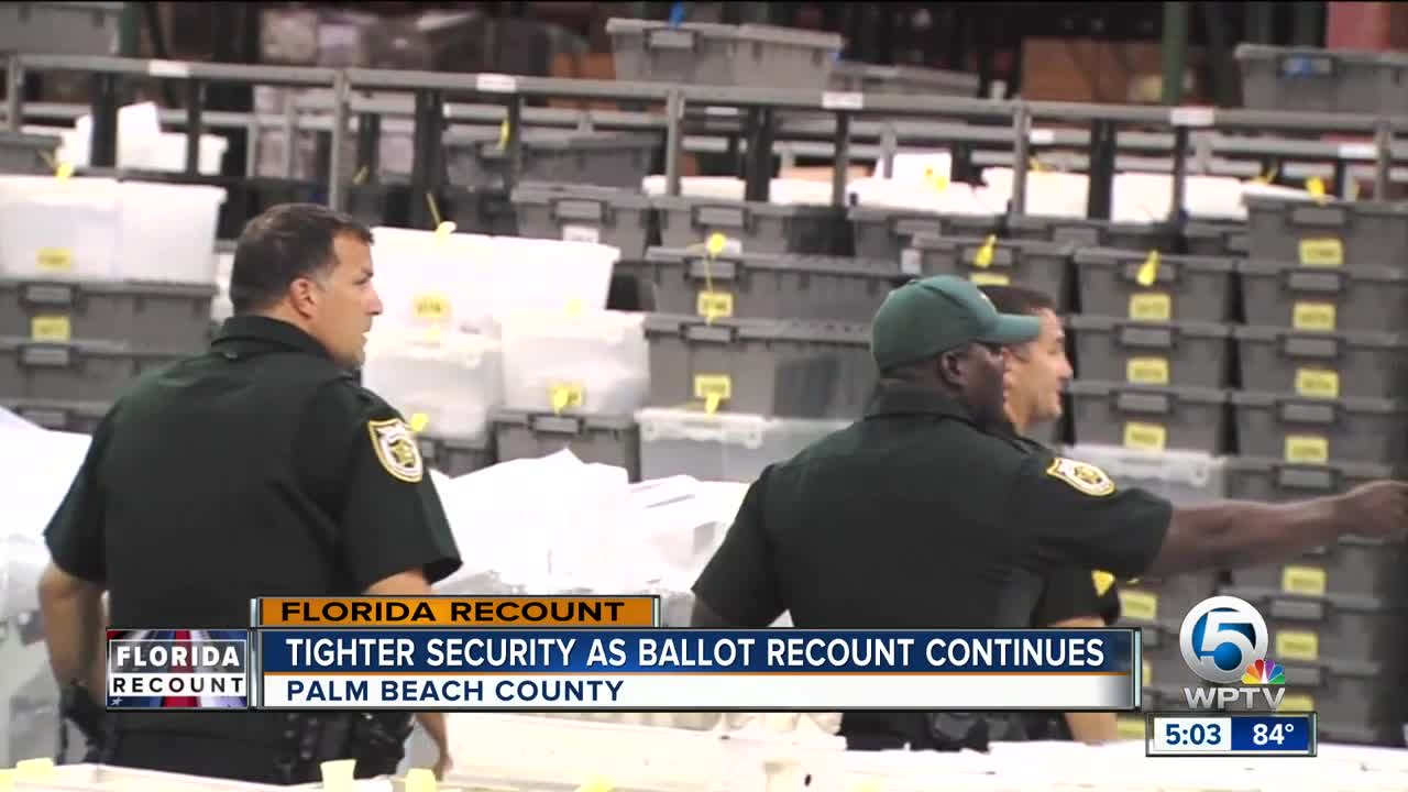Bags checked at Palm Beach County vote recount site