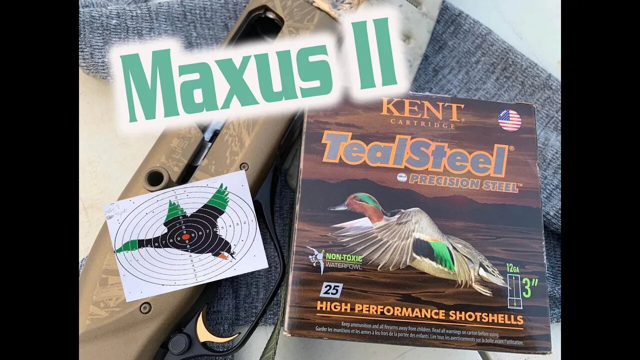 Maxus II Wicked Wings Browning 12 Gauge Shotgun. Kent TealSteel 3" #5 Pattern Test. Mod Choke